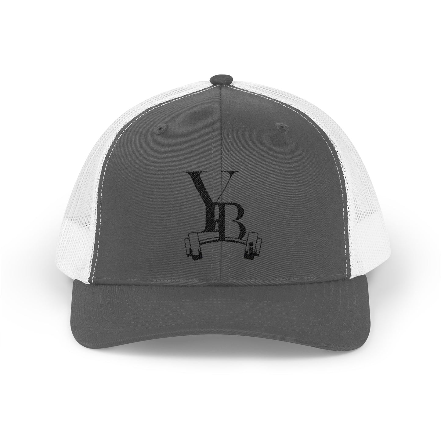 Vintage Workout Snapback Trucker Cap with Barbell Logo