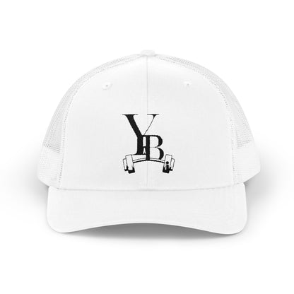 Vintage Workout Snapback Trucker Cap with Barbell Logo