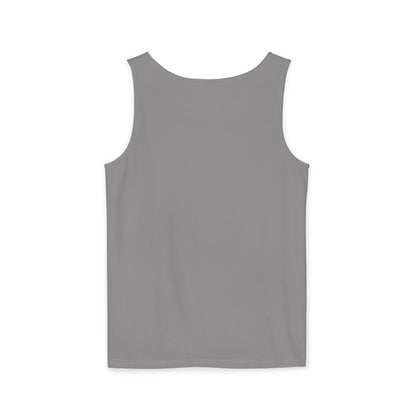 Unisex Garment-Dyed Tank Top with Barbell Design - Perfect for Fitness Lovers