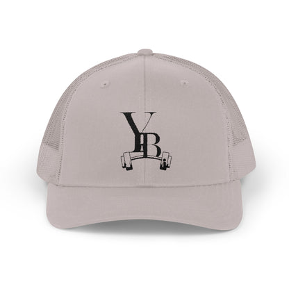 Vintage Workout Snapback Trucker Cap with Barbell Logo