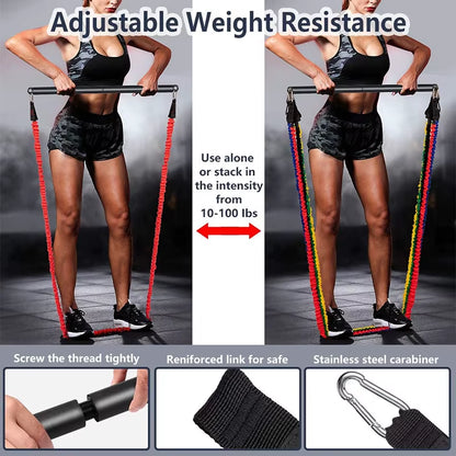 Resistance Band Elastic Band Strength Training Rod Set Resistance Fitness Equipment Exercise Band Gym Home Exercise Equipment