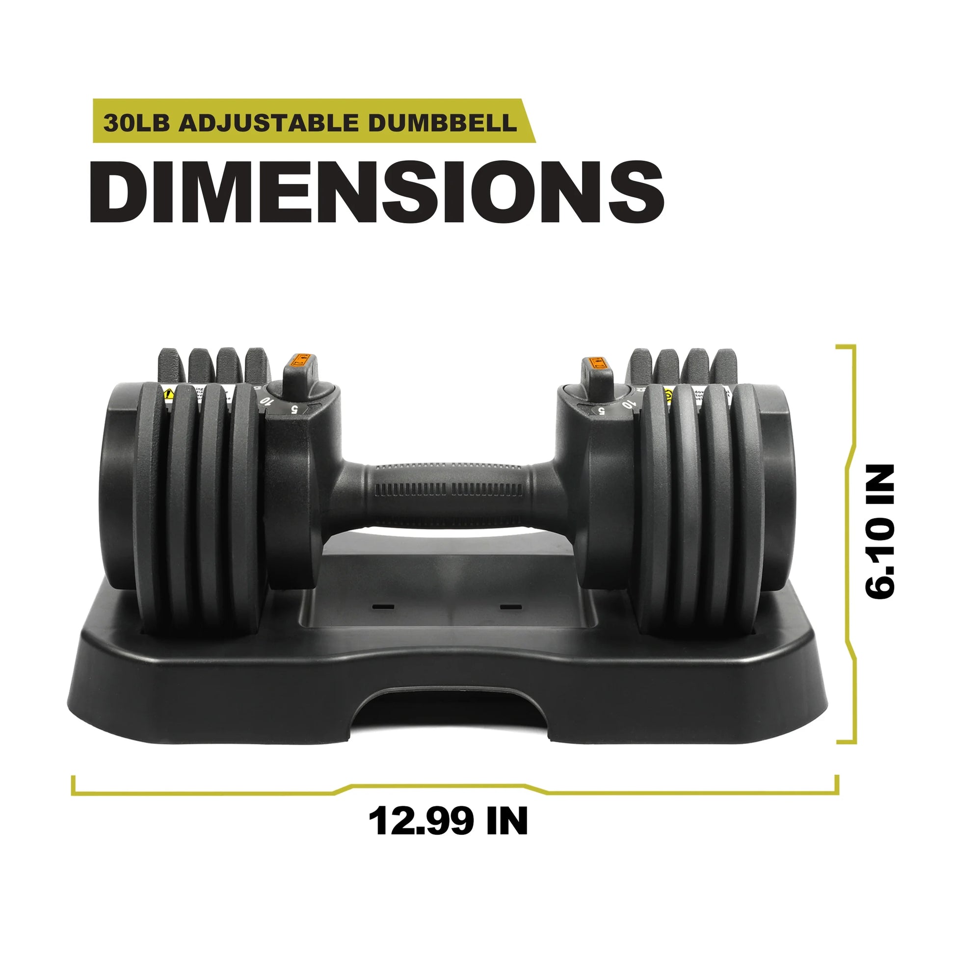 , 10-30Lb Quick Select Adjustable Dumbbell Pair with Dumbbell Stand Combo