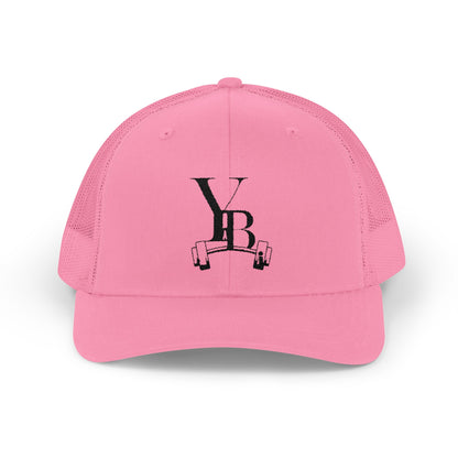 Vintage Workout Snapback Trucker Cap with Barbell Logo