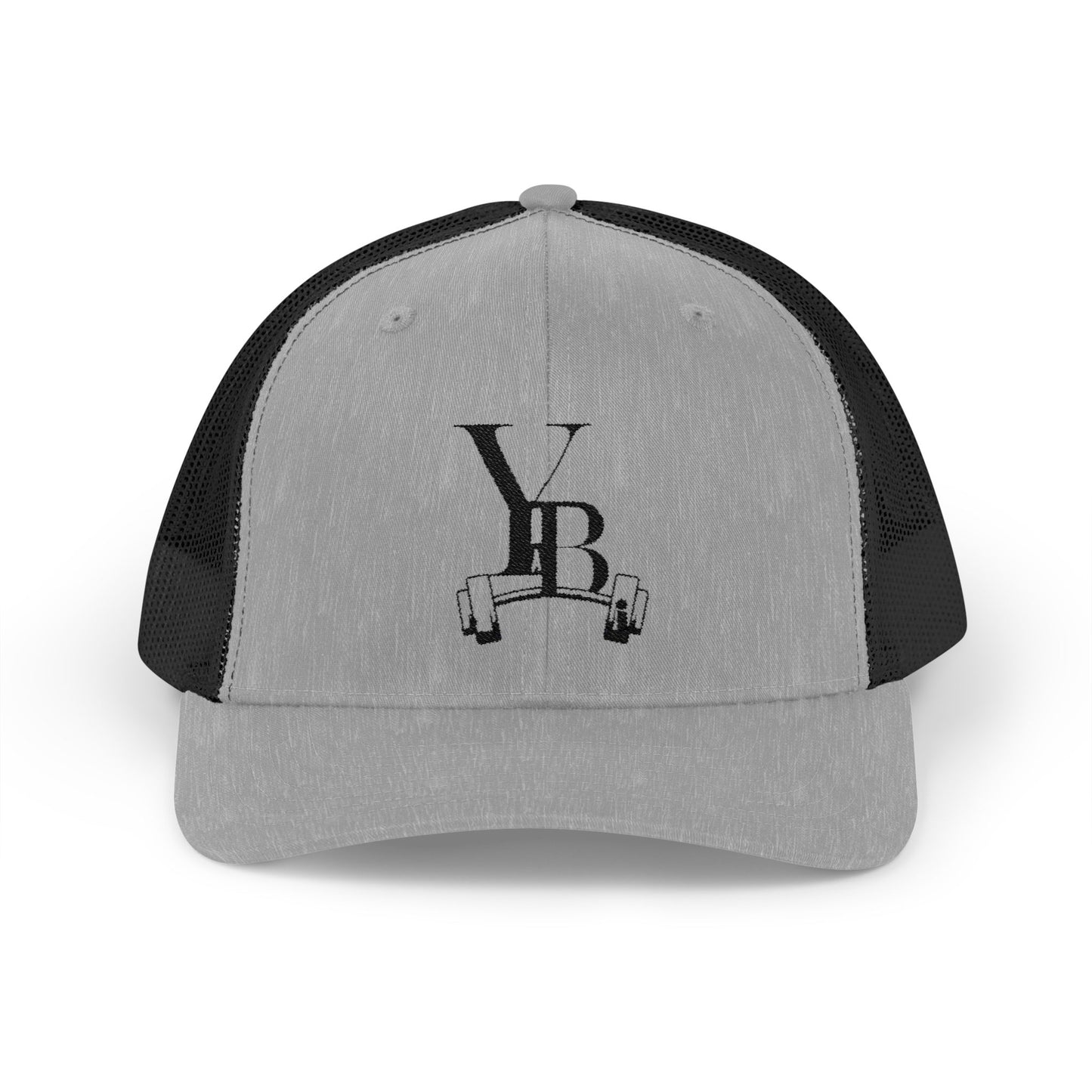 Vintage Workout Snapback Trucker Cap with Barbell Logo