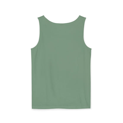 Unisex Garment-Dyed Tank Top with Barbell Design - Perfect for Fitness Lovers