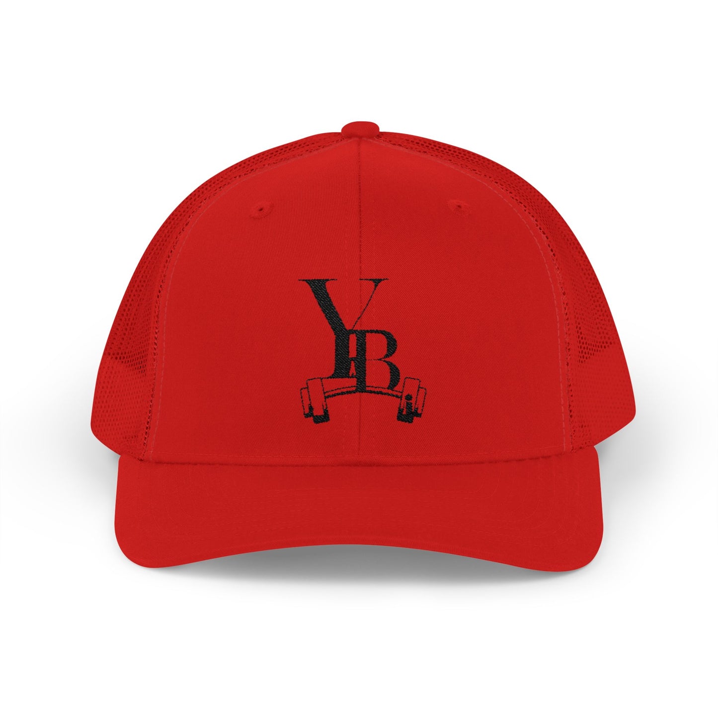 Vintage Workout Snapback Trucker Cap with Barbell Logo