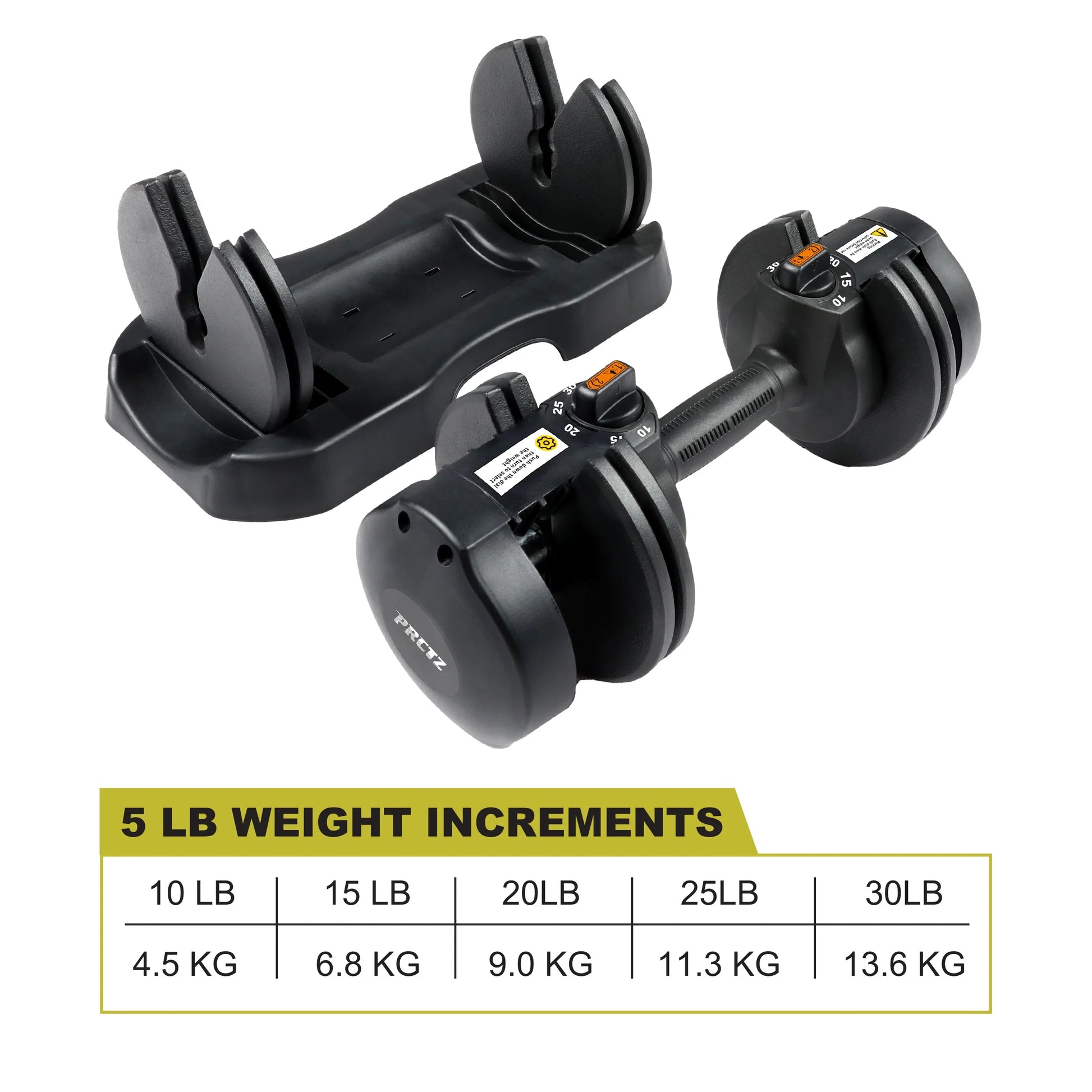 , 10-30Lb Quick Select Adjustable Dumbbell Pair with Dumbbell Stand Combo